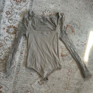 Women's Long Sleeve Bodysuit - Gray